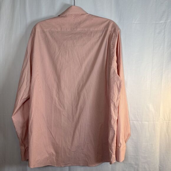 Men’s Greg Norman Orange Checked Performance Stretch Shirt Size XL Preowned - Picture 16 of 16